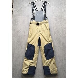 Nevica Ski Bibs Youth Snow Pants Insulated Beige Blue Winter Size 10